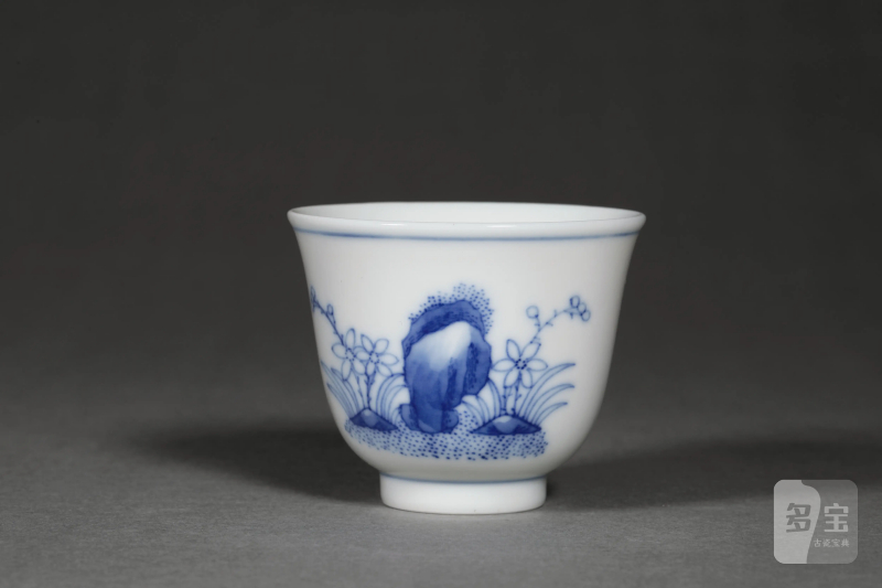 清光绪 青花花神杯 - 图1
